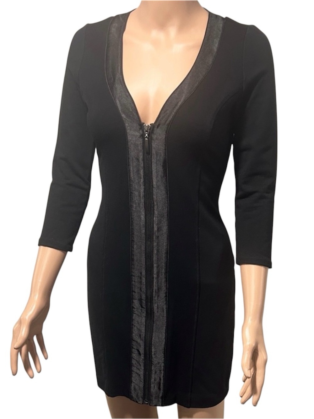 bebe Black Dress with Metallic Details